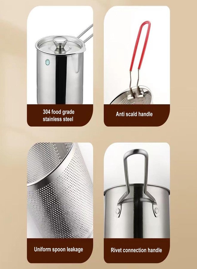 Bewinner Small Deep Fryer Pot with Basket Mini Oil Fryer 304 Stainless Steel Anti Scald Handle Fuel Saving Design Portable for Home Outdoor Fries Fish Chicken Seafood - Image 3