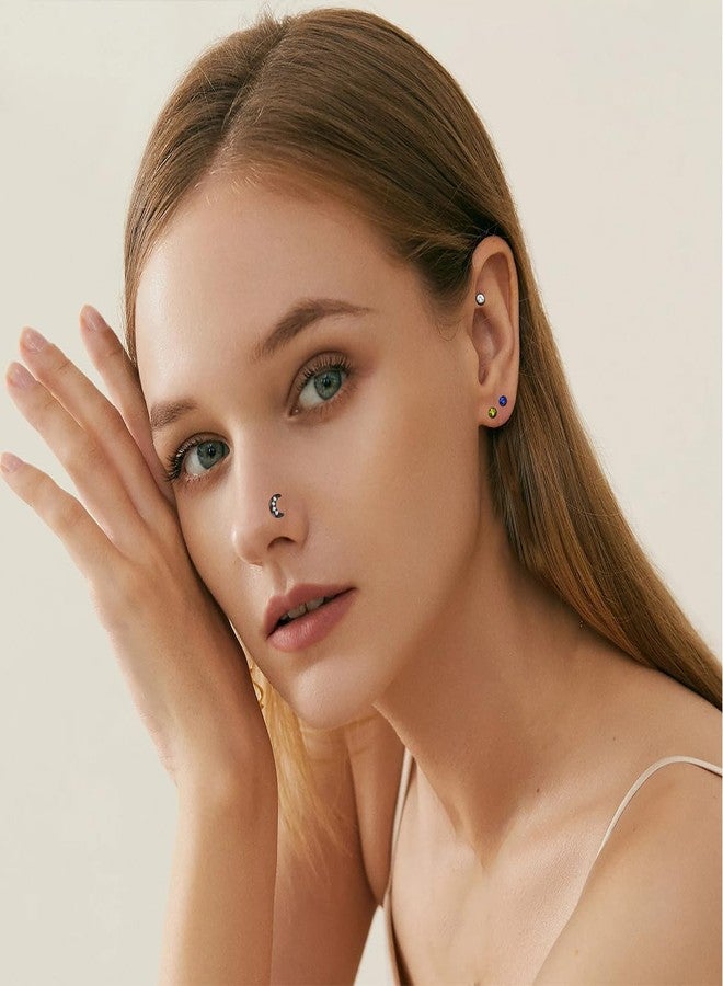 ONESING 44 Pcs 20G Nose Rings Studs Black Nose Rings for Women Surgical Stainless Steel Straight Nose Studs Moon Star Heart Butterfly Hypoallergenic Piercing Jewelry for Women Men - Image 4
