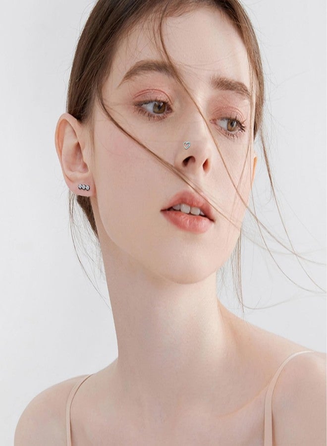 ONESING 44 Pcs 20G Nose Rings Studs Black Nose Rings for Women Surgical Stainless Steel Straight Nose Studs Moon Star Heart Butterfly Hypoallergenic Piercing Jewelry for Women Men - Image 5