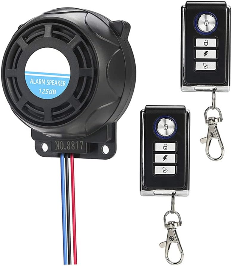 woobles Motorcycle Anti Theft Alarm System,  Double Remote Control Motorcycle Lock Motorcycle Burglar Alarm Motorcycle Alarm System Vibration Alarm for Motorcycles ATV Off-Road - 12V,125Db - Image 1