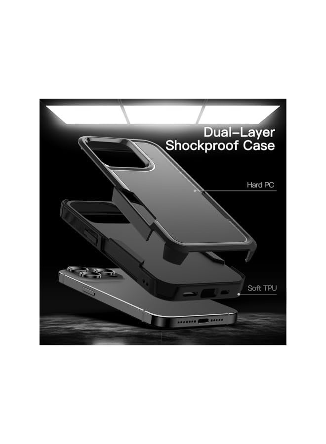 Jetech Case for iPhone 14 Pro Max 6.7-Inch, Heavy Duty Dual-Layer Rugged Protection, Shockproof Protective Tough Phone Cover with Matte Back (Black) - Image 3