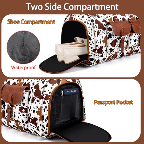 ITIEZY Garment Duffel Bag for Travel - Convertible Carry on Garment Duffel Travel Bag for Women Men Large Weekender Bag with Shoes Pouch 2 in 1 Hanging Suit Travel Duffel Bag 3pcs Set - Image 5