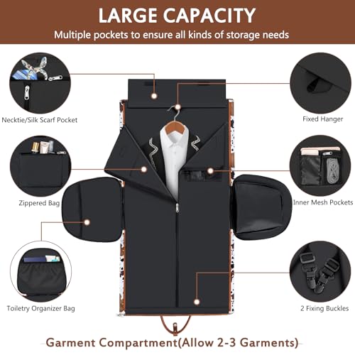ITIEZY Garment Duffel Bag for Travel - Convertible Carry on Garment Duffel Travel Bag for Women Men Large Weekender Bag with Shoes Pouch 2 in 1 Hanging Suit Travel Duffel Bag 3pcs Set - Image 4