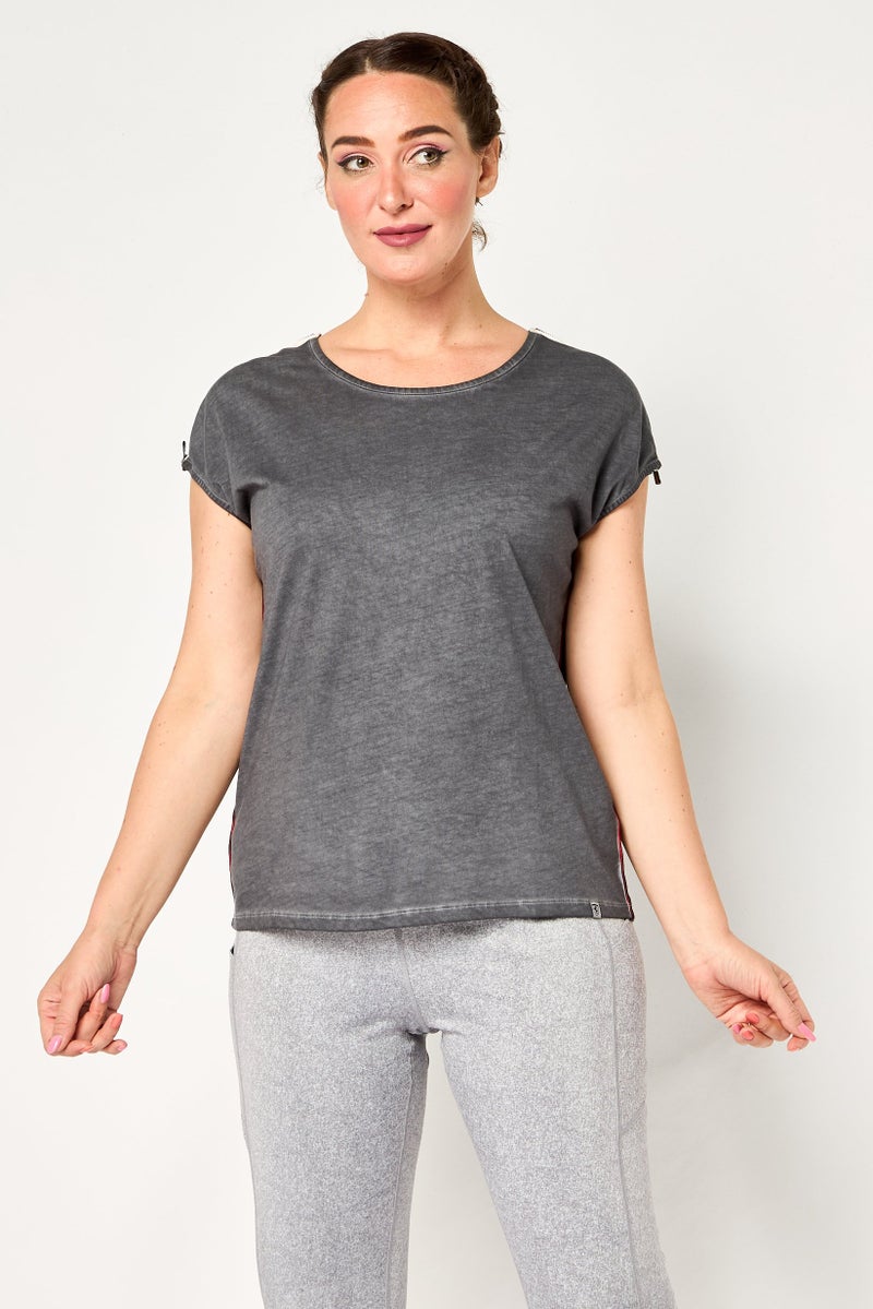 Scuderia Ferrari Women Sportswear Fit Short Sleeves Training Top, Dark Grey - Image 1