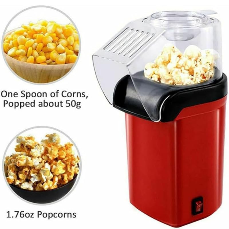 Cospex Hot Air Popcorn Machine and Home Use Electric Big Popcorn MachineAutomatic Instant Popcorn Maker Stylish Design 1200 W Electric Oil Free Maker with Measuring Cup Carnival - Image 3