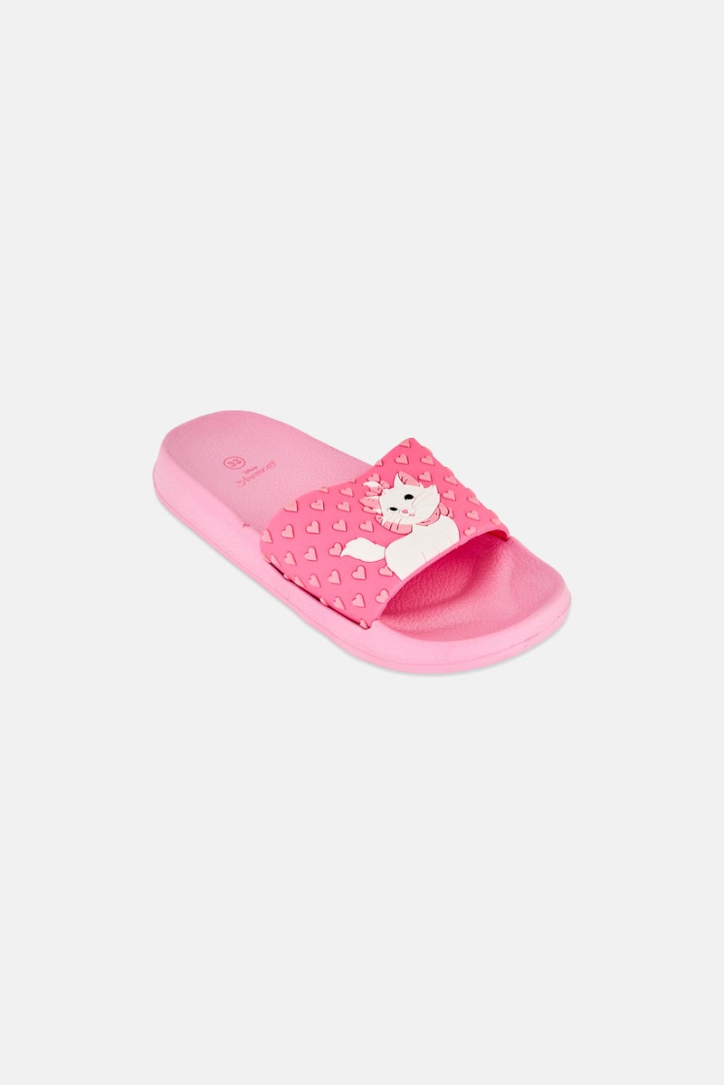 Disney Kids Girl The Aristocats Slip On Slides, Pink - Image 1