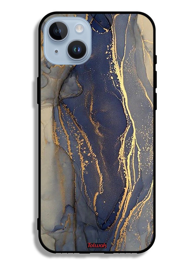 Tolwak Apple iPhone 14 Plus Protective Case Gliter Marble Pattern - Image 2