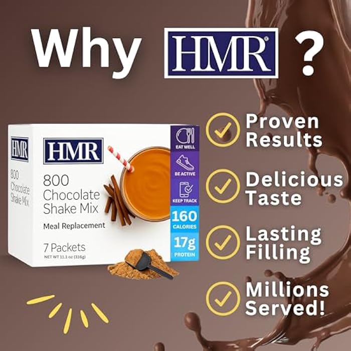HMR 800 Shake Meal Replacement Mix | Chocolate Shake Powder to Support Healthy Weight Loss | 17g of Protein | Easy to Make | Low Calorie Food | 7 Servings - Image 4