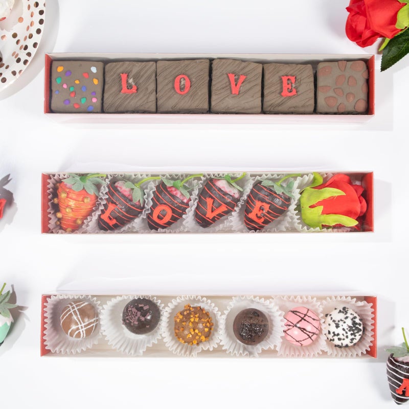 RomanticBaking 50 Pack Long Chocolate Covered Strawberry Boxes Macaron boxes Truffle Boxes Cocoa Bombs Boxes Cookies boxes Bakery Boxes(12x2Â¼x2 Inches) - Image 4