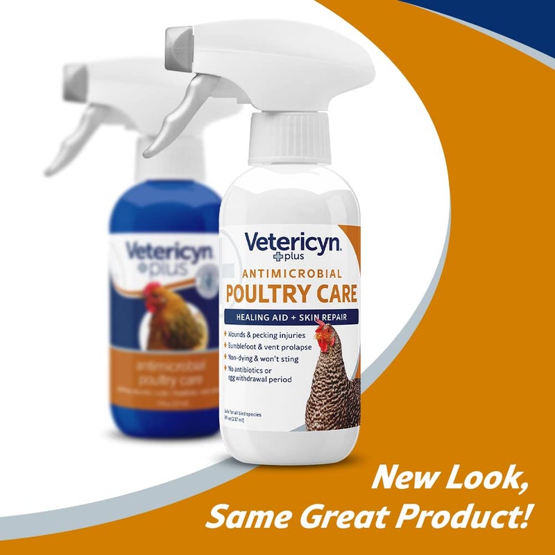 Vetericyn Plus Poultry Care Spray | Healing Aid and Skin Repair for Chicken Wounds, Pecking Injuries, Bumblefoot, Vent Prolapses, and More. 8 ounces - Image 2