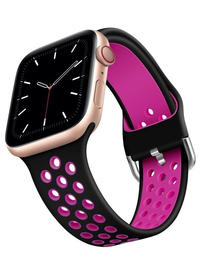 بي جي إم سوار بديل لساعة أبل سيريز 1/ 2/ 3/ 4/ 5/ 6/ SE مقاس 40 مم/ 38 مم أسود/أحمر وردي - Image 2