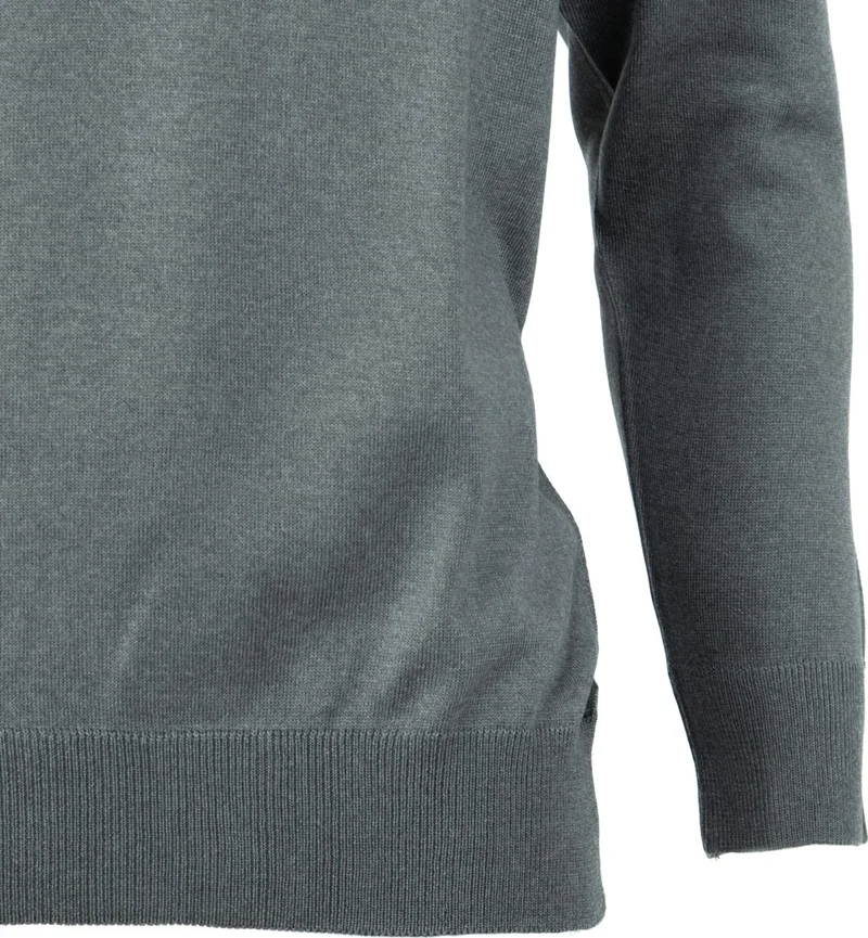 اوبلاند Men's Long Sleeve Polo Collar Solid Color Classic Model Pocket Comfortable Cut Full Pattern Wool Woven Sweater