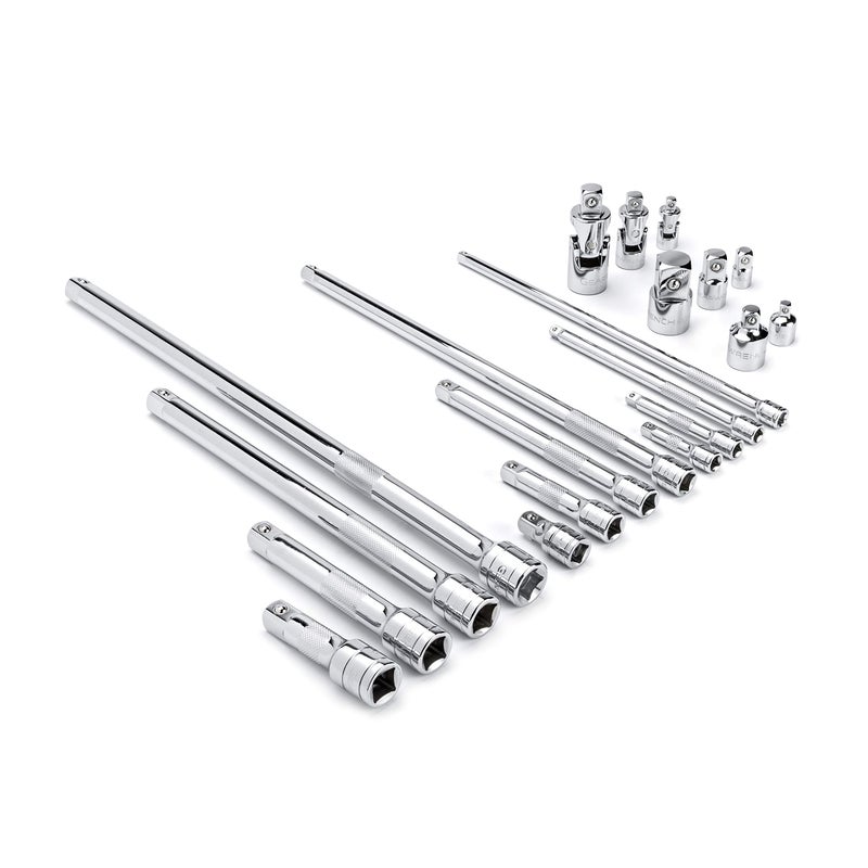 GEARWRENCH 20 Piece 1/4", 3/8", 1/2" Drive Extension, Universal Joint and Adapter Set - 81315A-07 - Image 1