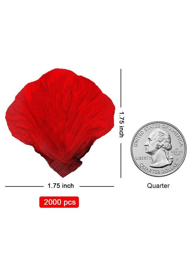 DomeStar 2000Pcs Red Rose Petals Artificial Flower Petals Fake Rose Petals Fabric Petals Silk Red Rose Petals For Romantic Night Wedding Valentines  - Image 3