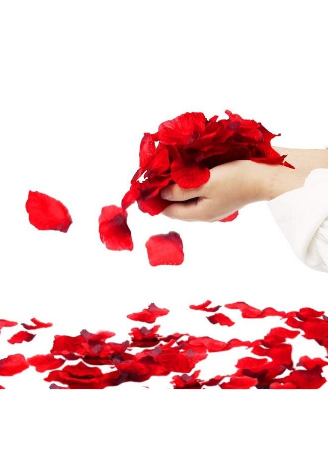 DomeStar 2000Pcs Red Rose Petals Artificial Flower Petals Fake Rose Petals Fabric Petals Silk Red Rose Petals For Romantic Night Wedding Valentines  - Image 5