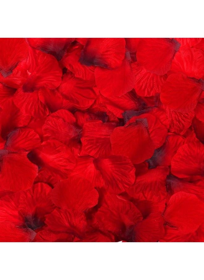 DomeStar 2000Pcs Red Rose Petals Artificial Flower Petals Fake Rose Petals Fabric Petals Silk Red Rose Petals For Romantic Night Wedding Valentines  - Image 2