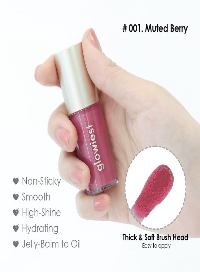 glowiest Dream Glow Tinted Lip Oil ; 3-in-1 Formula: Lip Gloss with a high shine finish, Non-sticky Long Lasting | Korean Plumped Tinted Lip Oil - 0.19 fl. oz. 5.7 ml (001 MUTED BERRY, Original) - Image 4
