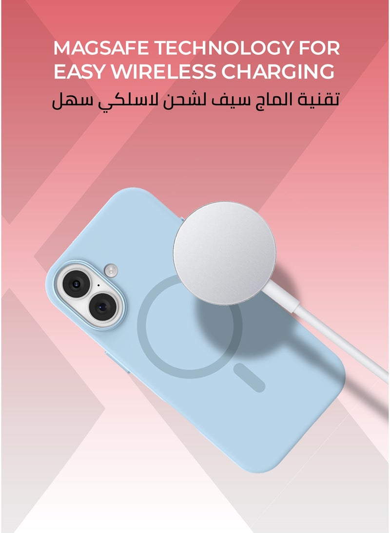 زوندا كفر بيور ايفون 17 ماج سيف لون ازرق سماوي - بطانة داخلية من المايكروفايبر لحماية من الخدوش،إطار كاميرا معدني مرتفع لحماية العدسة، مصنوع من السيليكون السائل مع طبقة مقاومة  للبصمات، متوافق مع ملحقات MagSafe - Image 5
