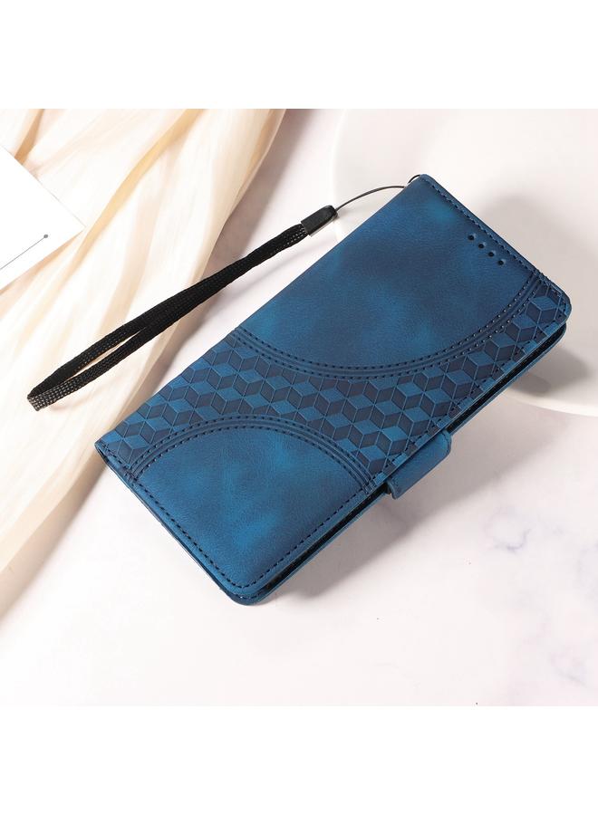 اس-توب جراب هاتف OPPO Reno11 Pro 5G Global من الجلد المنقوش على شكل معين مرصع بالنجوم - Image 2