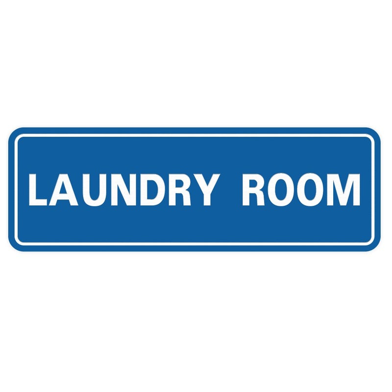 All Quality Standard Laundry Room Wall or Door Sign - Durable Signage | Ideal for Managed Properties, Hospitality Industry & Shared Laundry Facilities - Blue - Large (1 Pack) - Image 1