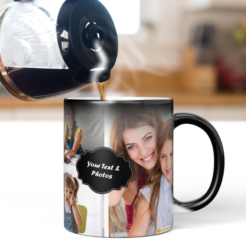 KivStar Personalized Gift Custom Photo Quote Name Wish Ceramic Magic Mug for Birthday Gift Anniversary Gift Gift for Wife Gift for Husband Gift for rakshabandhan Etc 325 ML Black Magic - Image 1