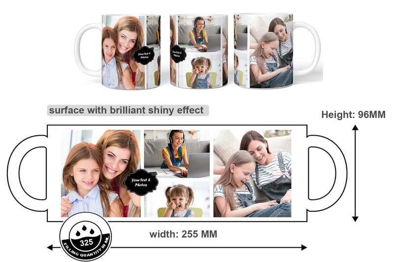 KivStar Personalized Gift Custom Photo Quote Name Wish Ceramic Magic Mug for Birthday Gift Anniversary Gift Gift for Wife Gift for Husband Gift for rakshabandhan Etc 325 ML Black Magic - Image 2