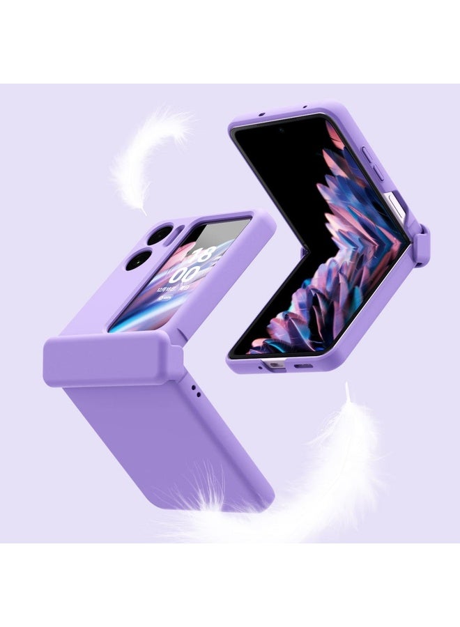 HuHa Case Cover For OPPO Find N2 Flip Macaron Magnetic Three-piece Phone Case with Ring(Purple) - Image 2