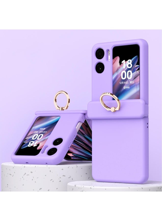 HuHa Case Cover For OPPO Find N2 Flip Macaron Magnetic Three-piece Phone Case with Ring(Purple) - Image 1
