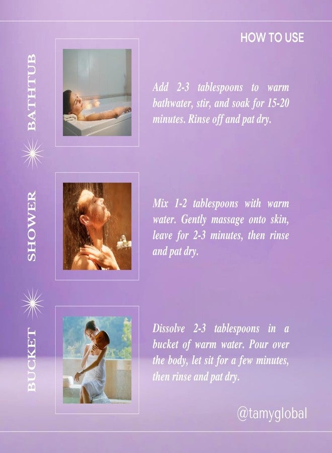 TAMY Lavender & Vanilla Bath Salt ? Calming & Hydrating Formula for Soft Skin - 300g - Image 5