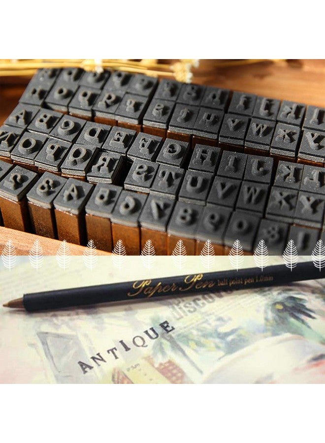 OJYUDD 70Pcs Wooden Rubber Alphabet Letter Number Stamps,Wooden Rubber Number Letter,Stamper Seal Set Capital Upper Lower Case for DIY Craft Card Making Happy Planner Scrapbooking Supplies(Dark Wooden)  - Image 5