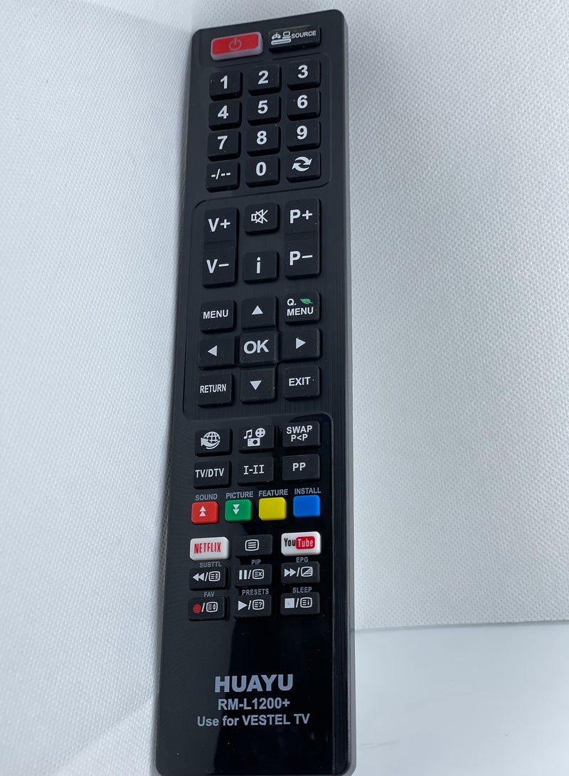 Huayu HUAYU - RM-L1200+ Universal Vestel TV Remote Control Youtube Netflix + Buttons  - Image 2