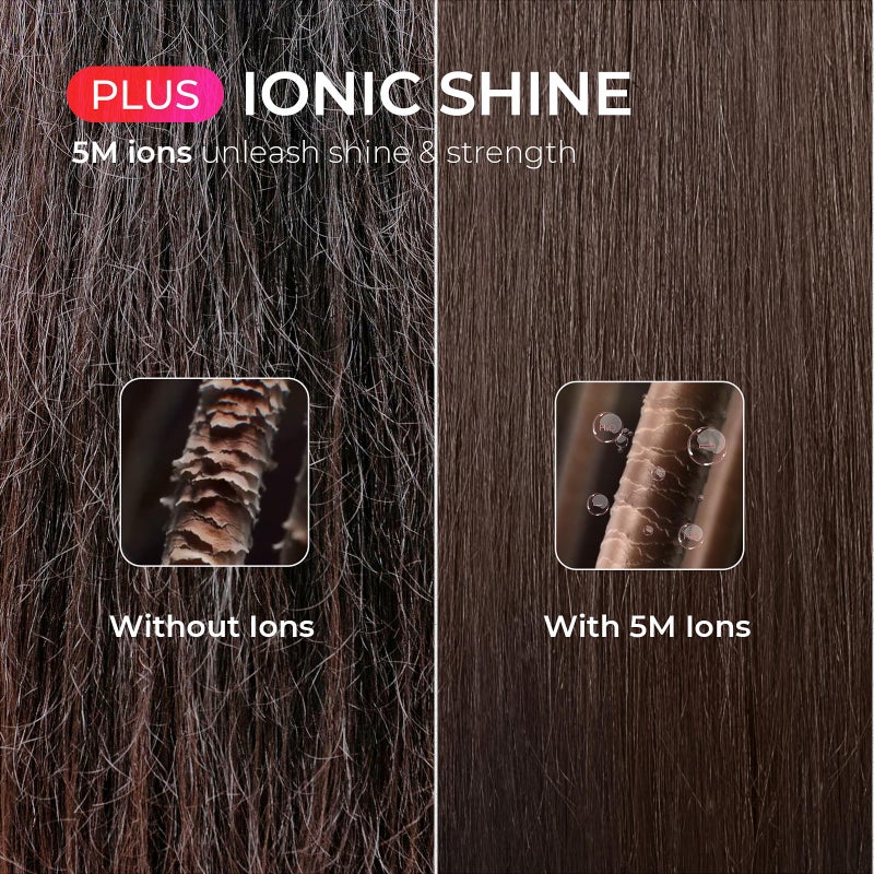 TYMO فرشاة تمليس الشعر رينج بلس الأيونية من تيمو - مشط تمليس الشعر بالأيونات السالبة، طلاء تيتانيوم، 9 إعدادات لدرجة الحرارة وشاشة LED، جهد مزدوج، أدوات تصفيف احترافية، هدايا للنساء - Image 5