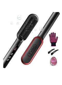 TYMO TYMO Ring Plus Ionic Hair Straightener Brush - Straightening Comb with Negative Ions, Titanium Coating, 9 Temp Settings & LED Display, Dual Voltage, Professional Styling Tools, Gifts for Women  - Image 1