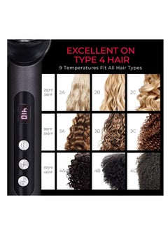 TYMO TYMO Ring Plus Ionic Hair Straightener Brush - Straightening Comb with Negative Ions, Titanium Coating, 9 Temp Settings & LED Display, Dual Voltage, Professional Styling Tools, Gifts for Women  - Image 5