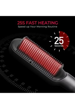 TYMO TYMO Ring Plus Ionic Hair Straightener Brush - Straightening Comb with Negative Ions, Titanium Coating, 9 Temp Settings & LED Display, Dual Voltage, Professional Styling Tools, Gifts for Women  - Image 4