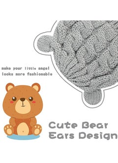 Generic Unisex Baby Toddler Hat and Mitten Set, Winter Knitted Thick Warm Beanie Cap Gloves for 3-6 Months Infant Boys Girls (M, Grey)  - Image 2