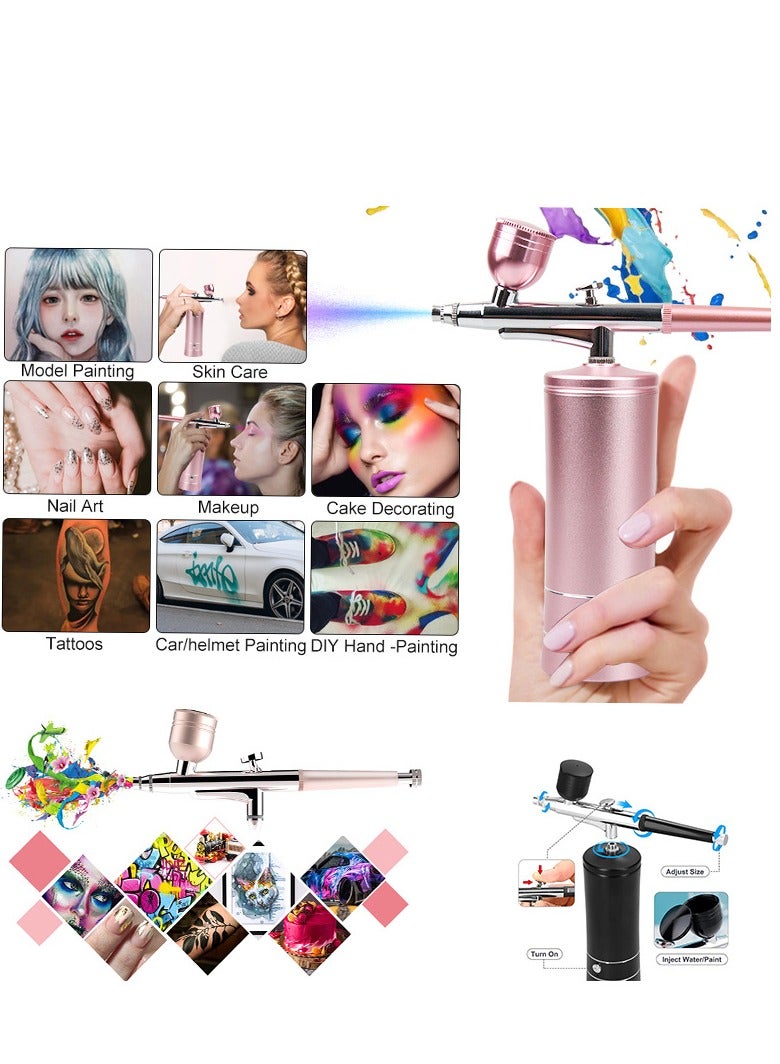 Nail Art Airbrush Pen Set, Wireless Airbrush Set with Air Compressor, Portable Handheld Cordless Mini Rechargeable Air Brush for Makeup, Cake Decoration, Nail Art, Tattoos, and Face Painting - Image 3