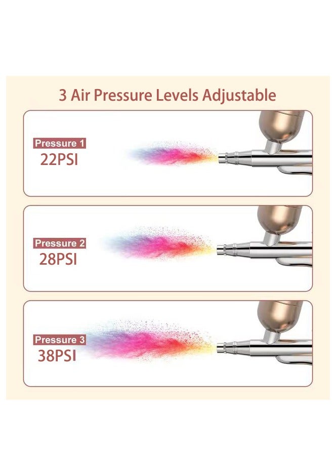 Nail Art Airbrush Pen Set, Wireless Airbrush Set with Air Compressor, Portable Handheld Cordless Mini Rechargeable Air Brush for Makeup, Cake Decoration, Nail Art, Tattoos, and Face Painting - Image 2