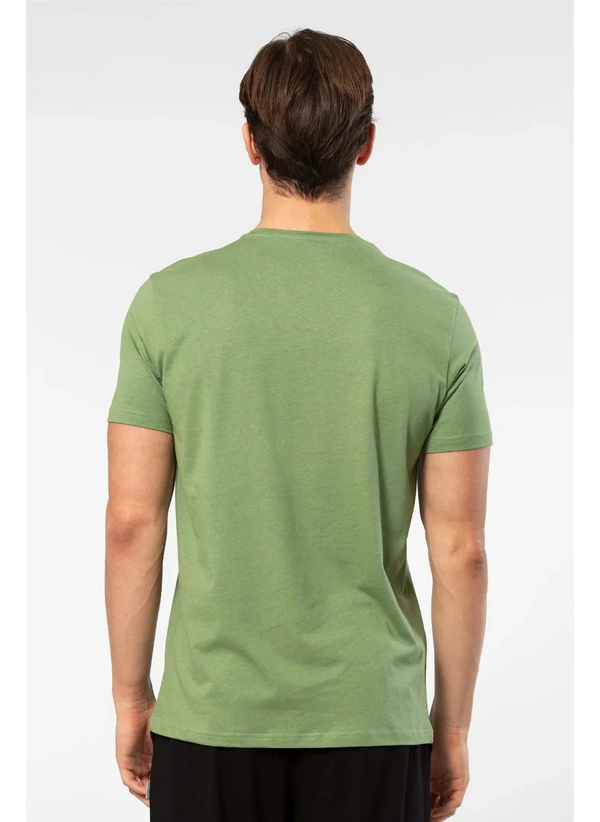 cacharel 2169 Men's Modal Cotton Crew Neck Short Sleeve T-Shirt-Green