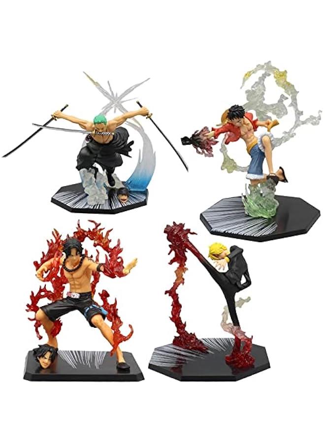 One Piece Ruffy Sanji Zoro Ace Anime Figure, 16cm Battle Flame Figure Decoration Ornaments Collectibles Toy Animations Character Model (Zoro)  - Image 1