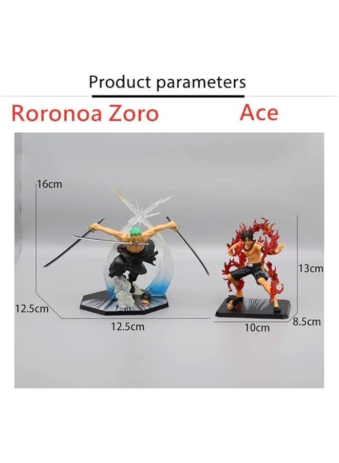 One Piece Ruffy Sanji Zoro Ace Anime Figure, 16cm Battle Flame Figure Decoration Ornaments Collectibles Toy Animations Character Model (Zoro)  - Image 5