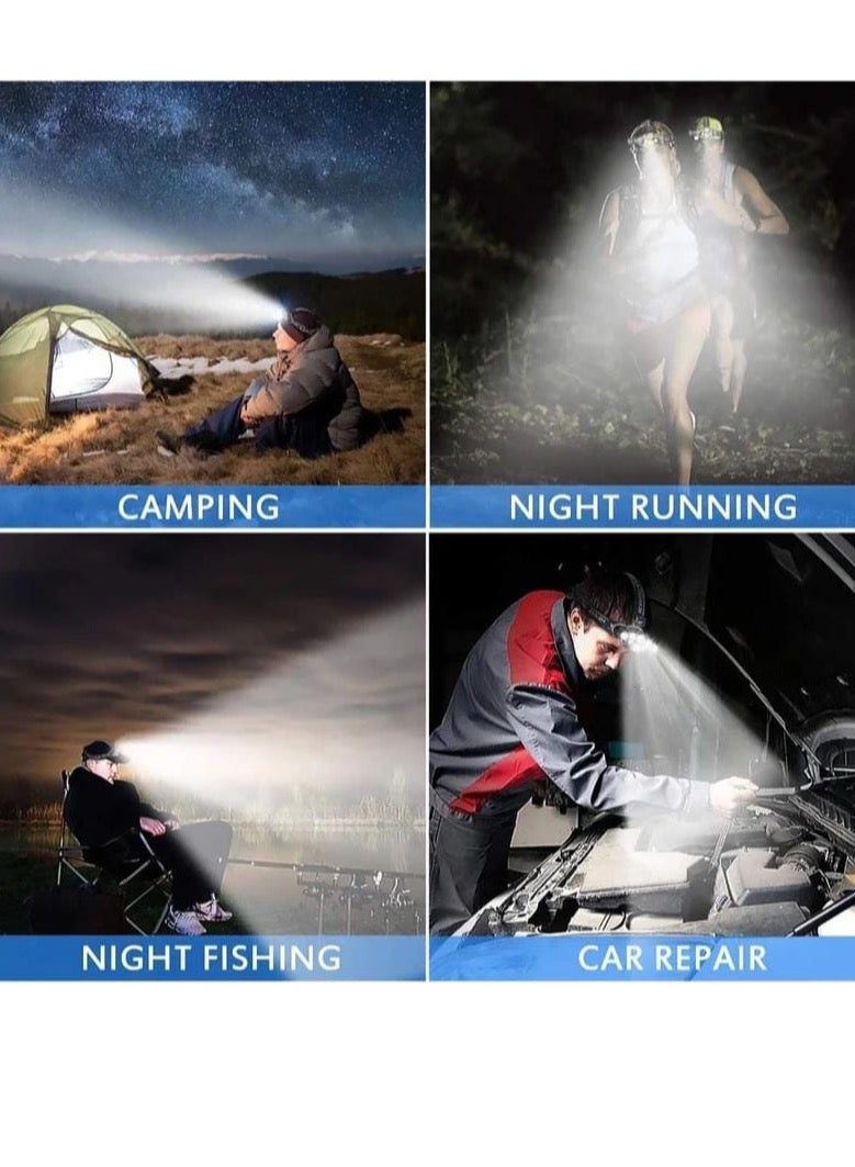 LED Rechargeable Headlamp – 5 LED, USB Charging, 4 Light Modes, Adjustable Headband for Outdoor  Camping - Image 2
