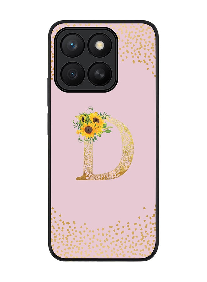 Stylizedd For Honor X8c Case,Slim fit Camera Protection, Shockproof Thin Phone cover  - Custom Floral Monogram - D  (Pink )