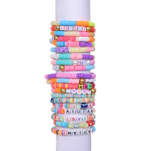 ambitieux Bracelet-Making Kit with 6700+ Clay Beads, 130+ Alphabet Beads, Charms, Accessories & Tools | Return Birthday Gift for 3 4 5 6 7 8 9 Years Girls (28 Clay Beads) - Image 4