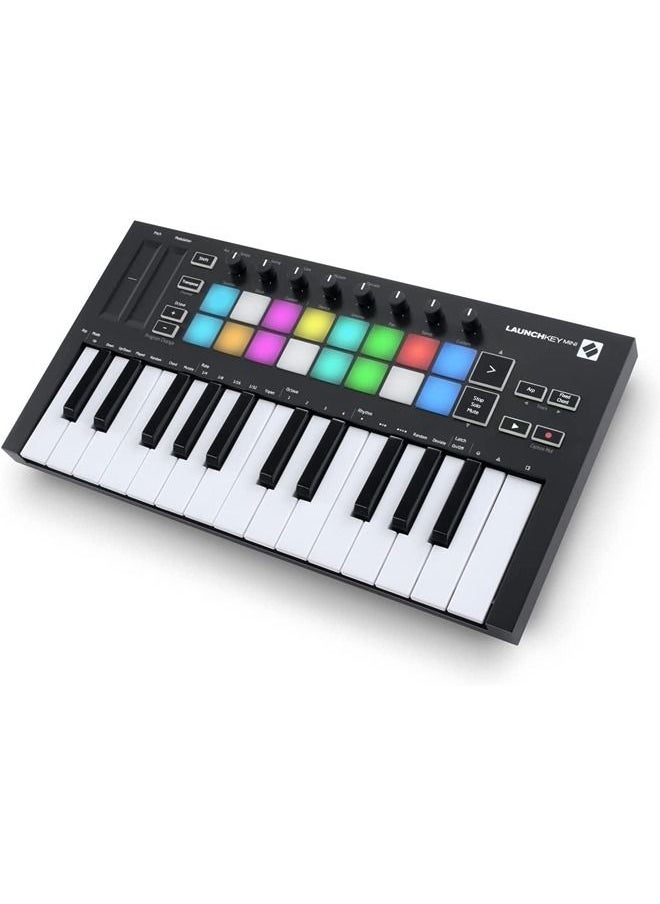 Novation Launchkey Mini [MK3] — Portable 25-Key, USB, MIDI Keyboard Controller with DAW Integration. Chord Mode, Scale Mode, and Arpeggiator — for Music Production