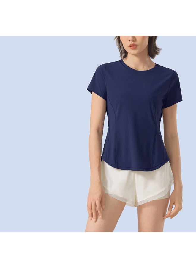 Vfu Sports Short-sleeve T-shirt For Women, Sun Protection Quick-dry Top, Women's Fitness Wear, Cool Running T-shirt, Night Sky Blue, S - Image 1
