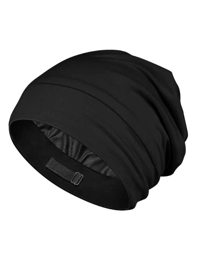 OLESILK Silk Baby Bonnet 612 Months 100 Mulberry Silk Modal AntiFrizz for Curly Hair Adjustable Fit Growing Toddler Black - Image 3