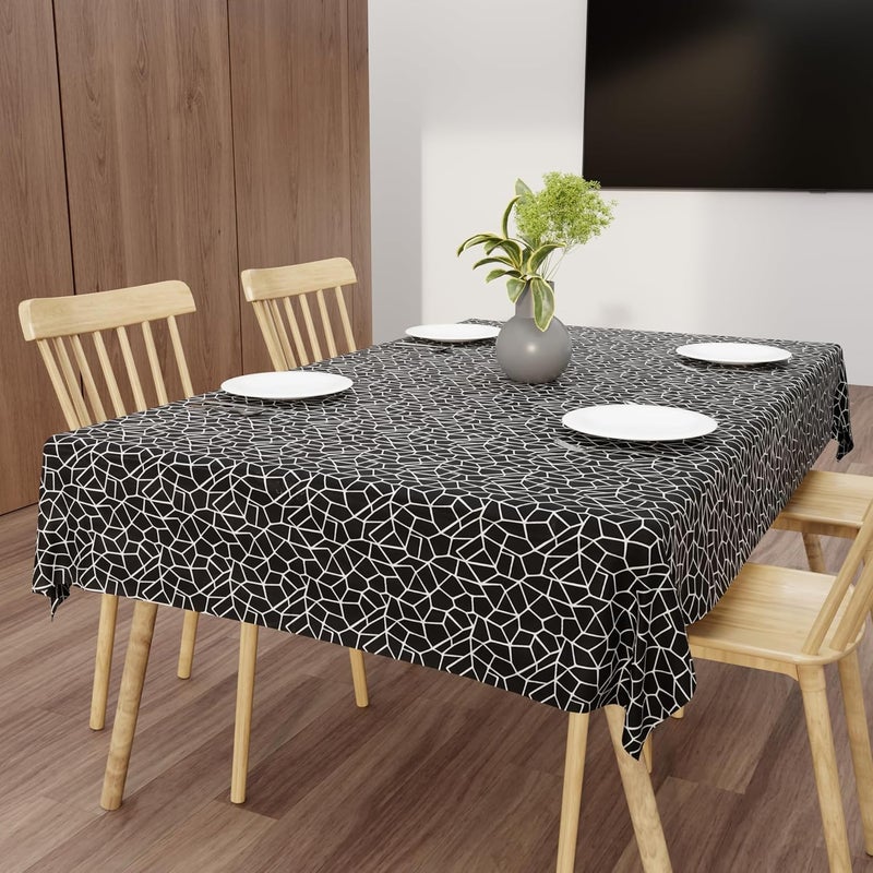 Wings Star Dining Table Cover for 6 Seater, 60 x 90 inch Size, Waterproof and Dustproof Table Sheet,Dining Table 6 Seater Waterproof Cover, Black - Image 1