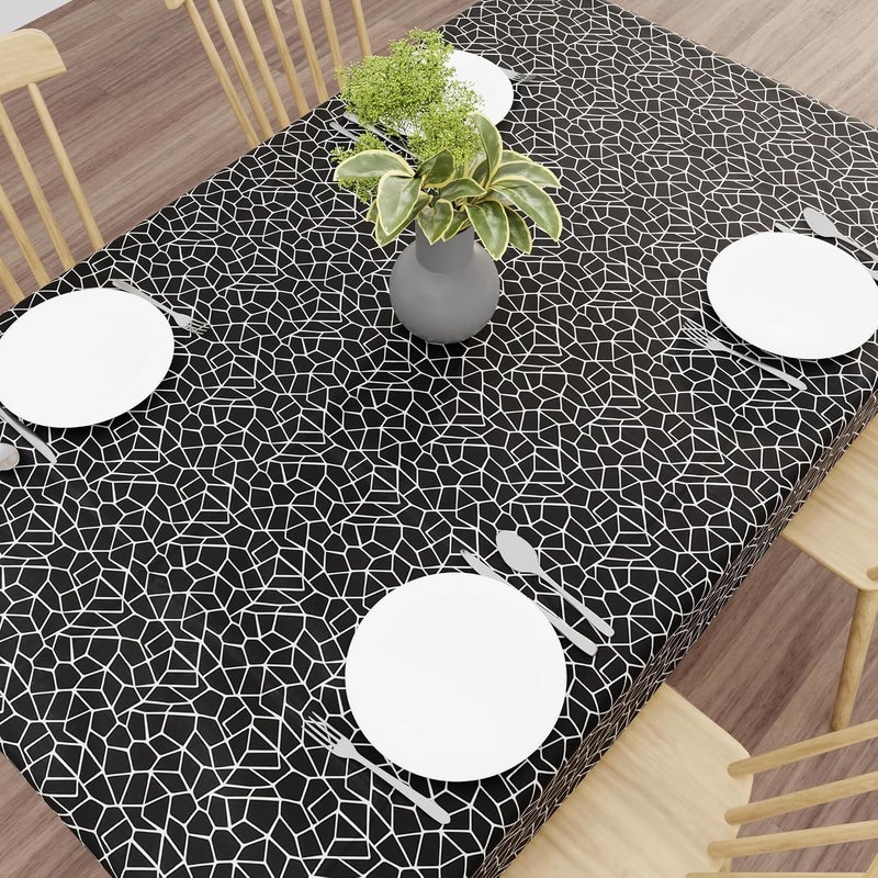 Wings Star Dining Table Cover for 6 Seater, 60 x 90 inch Size, Waterproof and Dustproof Table Sheet,Dining Table 6 Seater Waterproof Cover, Black - Image 3