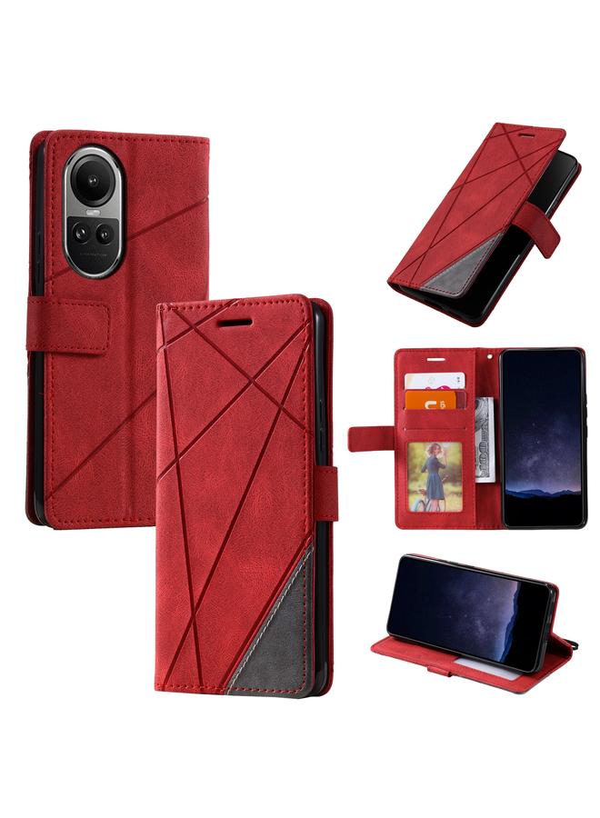 S-TOP Case For OPPO Reno10 / Reno10 Pro Global Skin Feel Splicing Leather Phone Case - Image 1